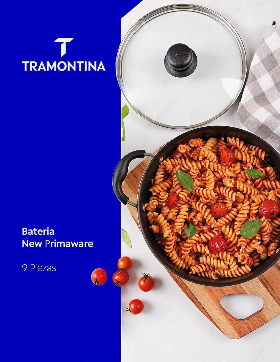 Batería de cocina New Primaware de aluminio antiadherente starflon max 9 piezas