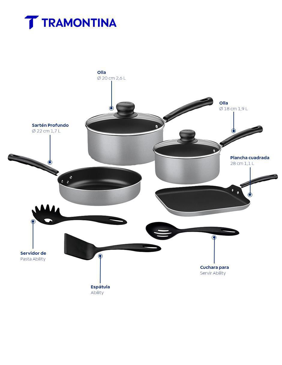 "batería de cocina" new primaware "de" aluminio "antiadherente" starflon max 9 piezas "piezas" 5