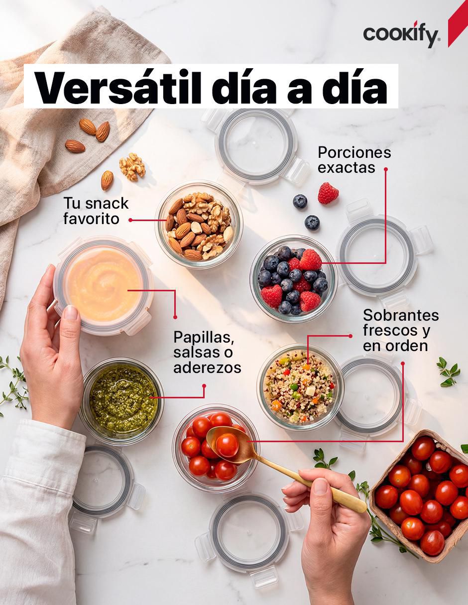 Set contenedores Cookify redondos herméticos sin valvula de vidrio 12 piezas