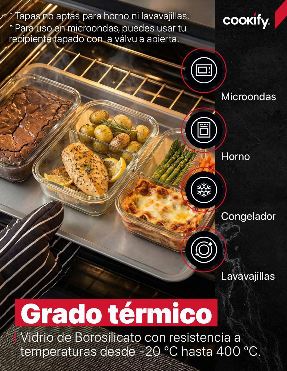 Set contenedores con división herméticos no aplica "de" vidrio 10 piezas "piezas" 5