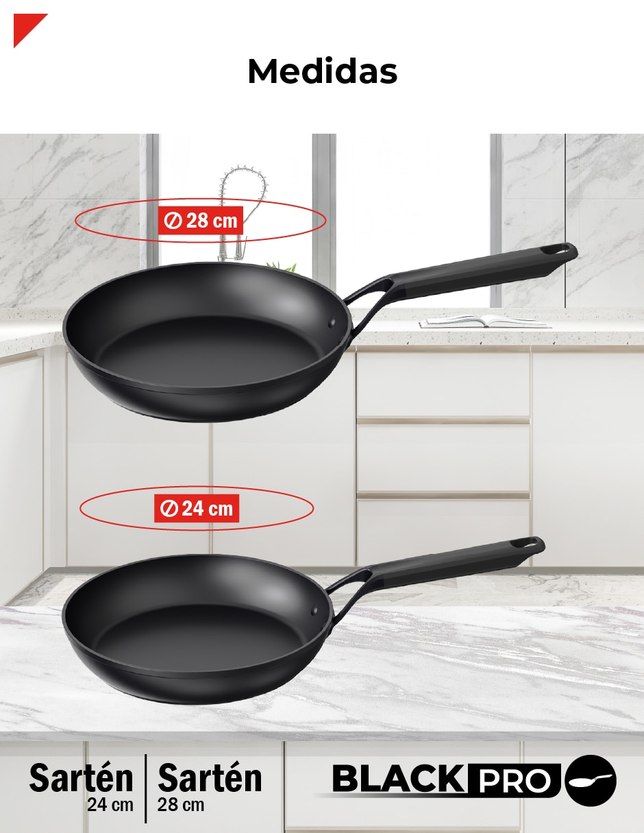 Set de sartenes de aluminio forjado 2 piezas 10