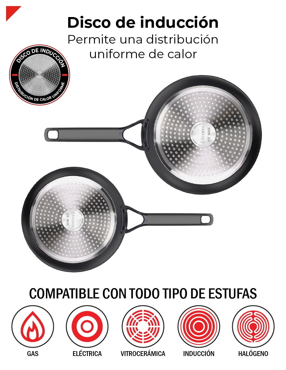 Set de sartenes de aluminio forjado 2 piezas 6