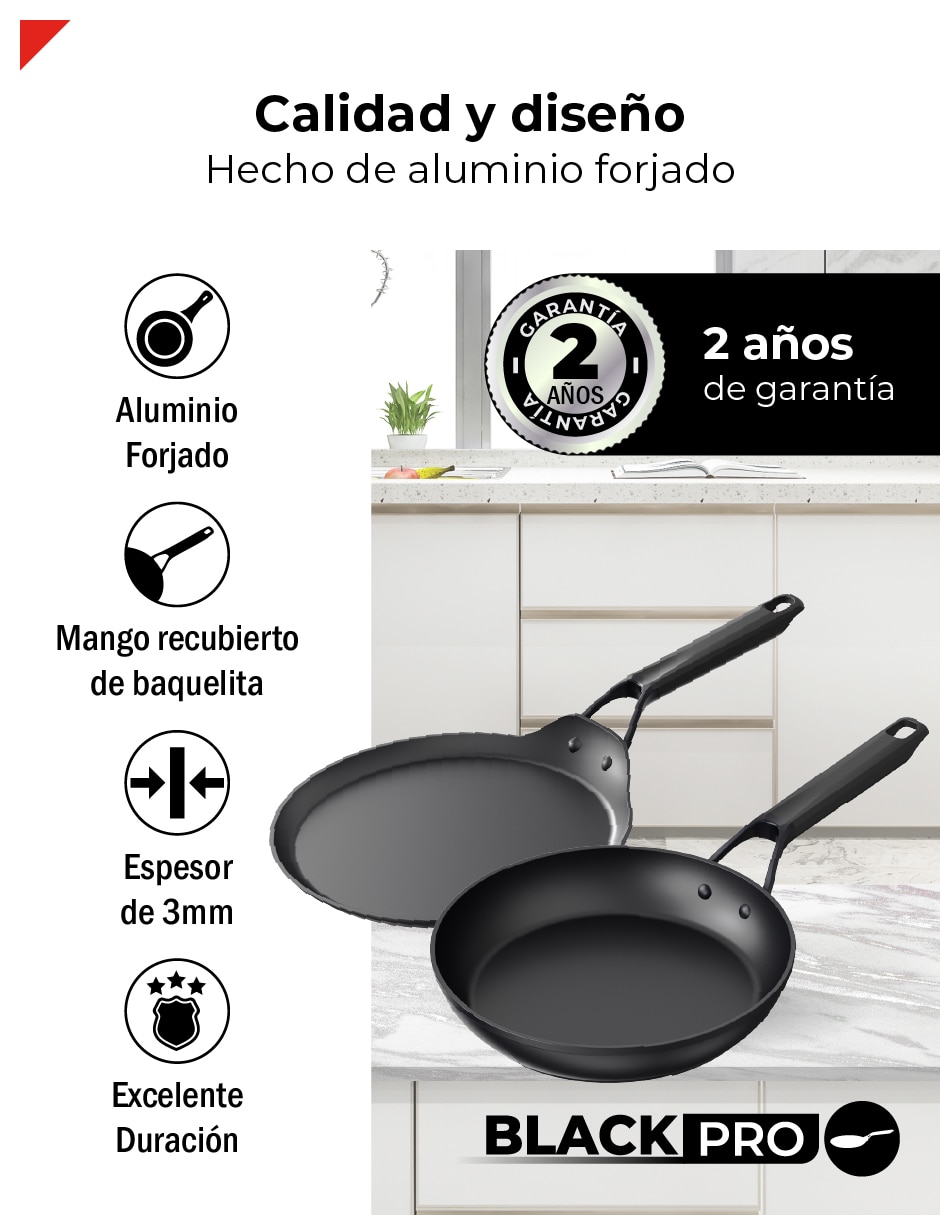 Set de sartenes de aluminio forjado 2 piezas 6