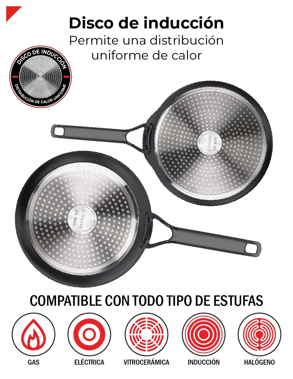 Set de sartenes de aluminio forjado 2 piezas 8