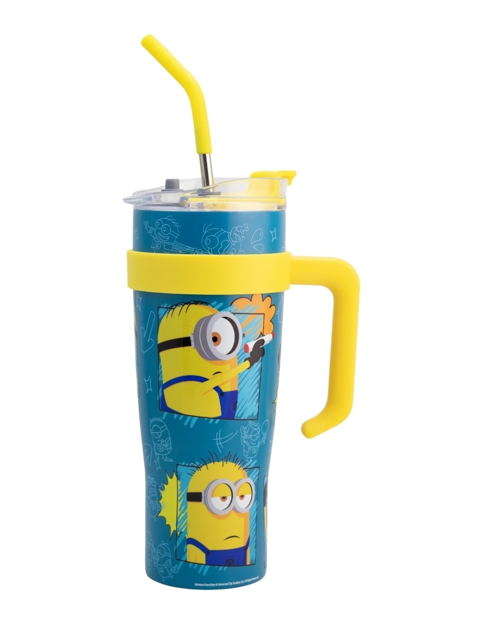 Termo de acero inoxidable Los minions con tapa rosca 1.2 L 1