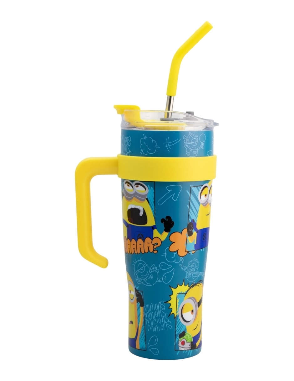 Termo de acero inoxidable Los minions con tapa rosca 1.2 L