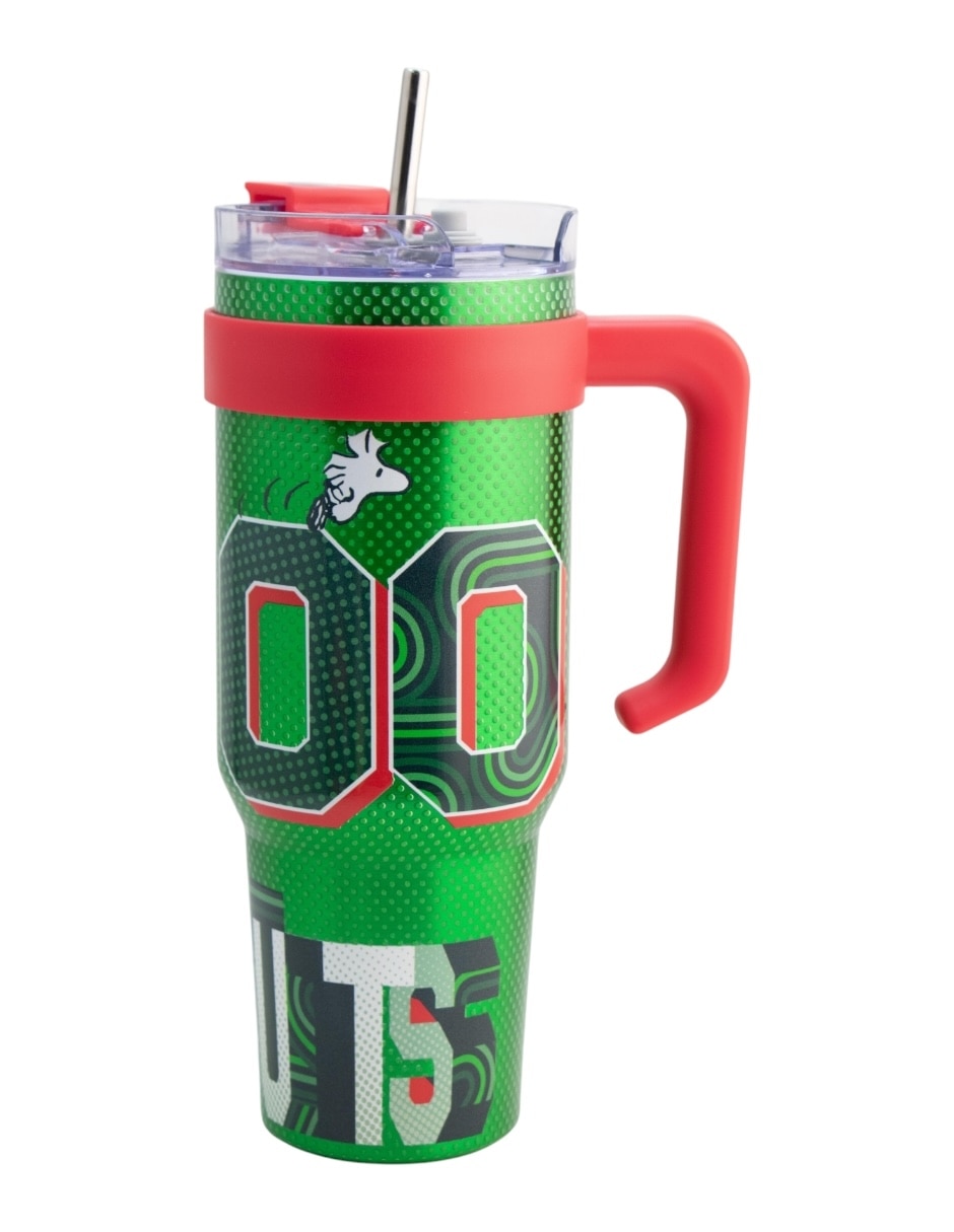 Termo de acero inoxidable Snoopy mundial con tapa rosca 1.2 l 1