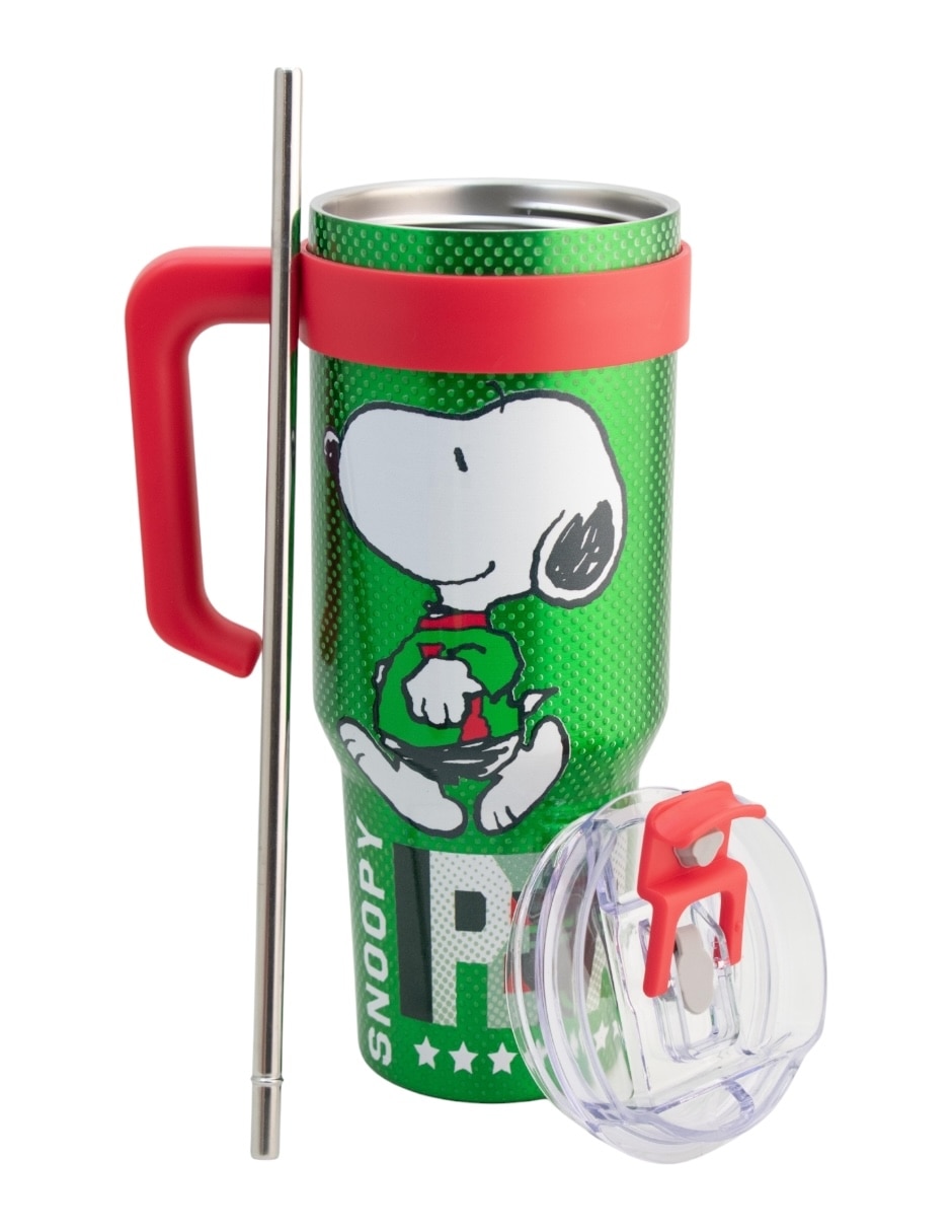 Termo de acero inoxidable Snoopy mundial con tapa rosca 1.2 l 3
