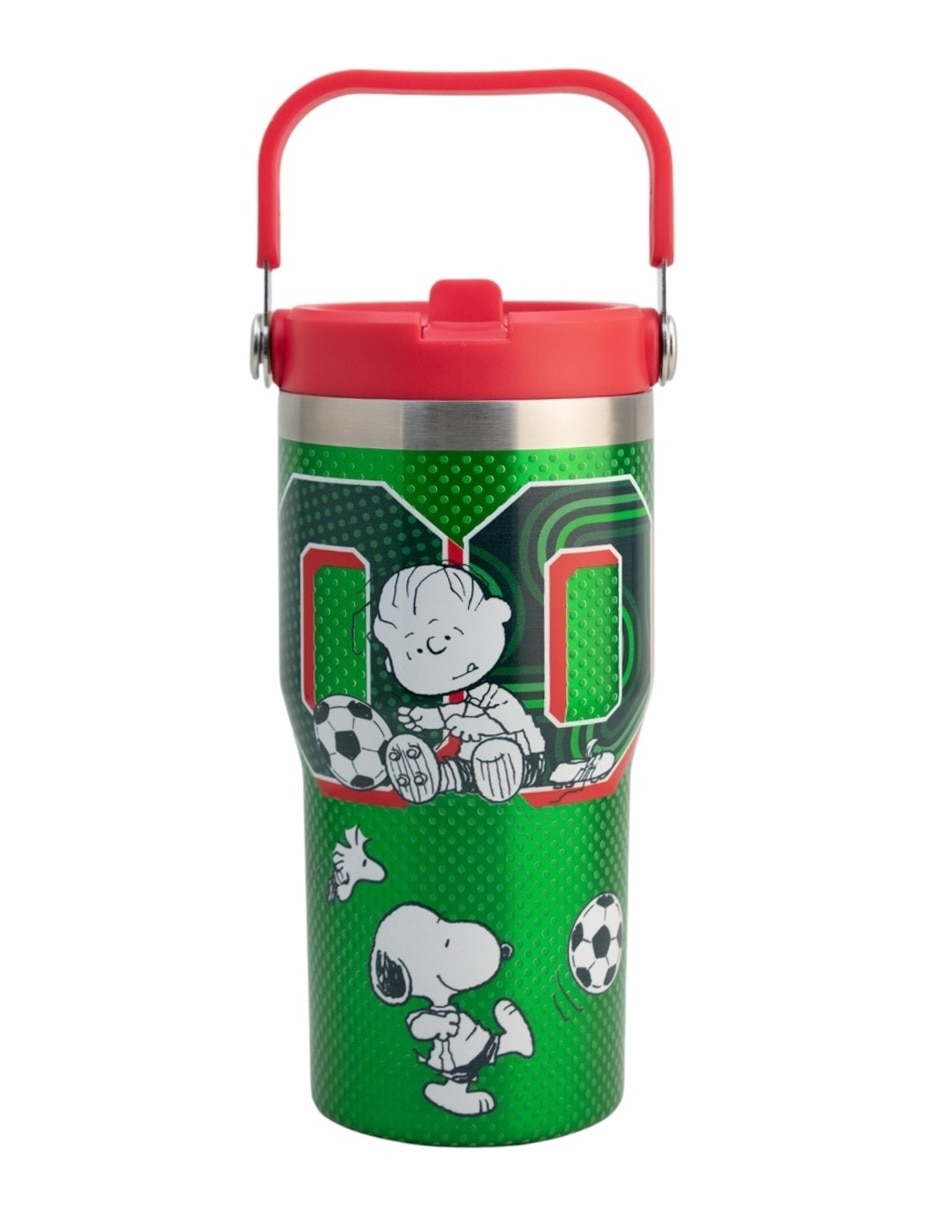 Termo de acero inoxidable Snoopy mundial con tapa rosca 650 ml 1