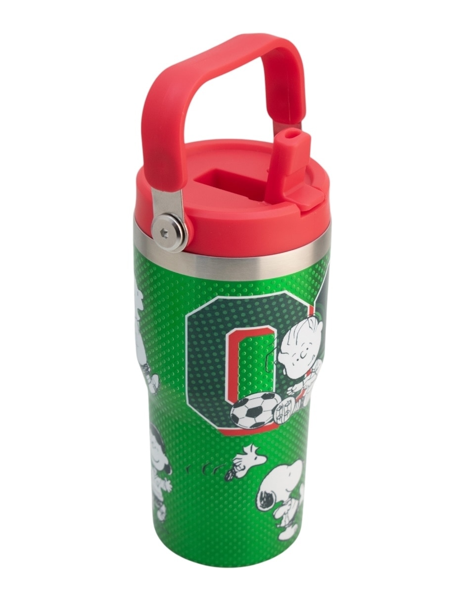 Termo de acero inoxidable Snoopy mundial con tapa rosca 650 ml 2