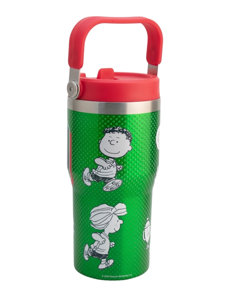 Termo de acero inoxidable Snoopy mundial con tapa rosca 650 ml