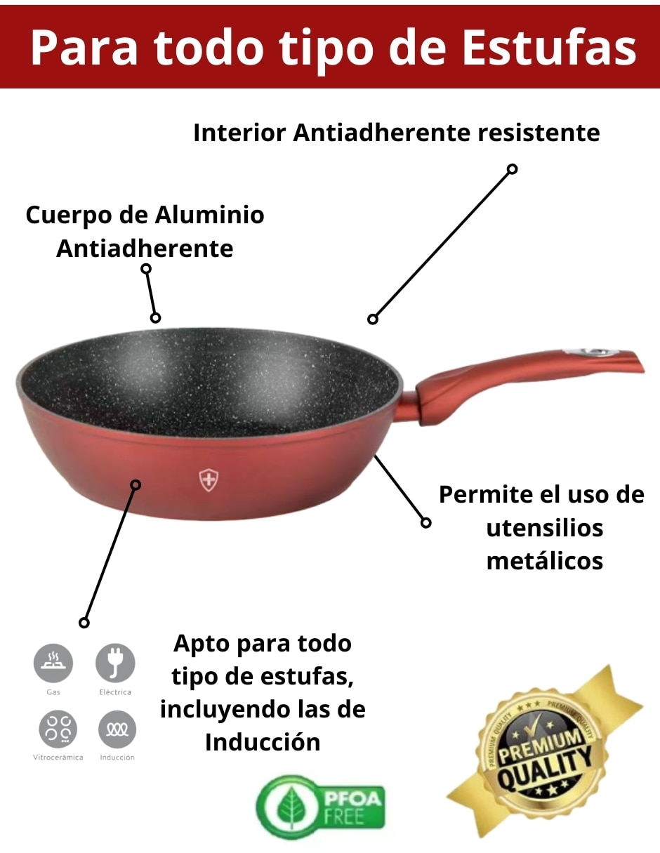 Batería de cocina Hsm SSBAT10N2 de aluminio esmaltado antiadherente minerales naturales 10 piezas