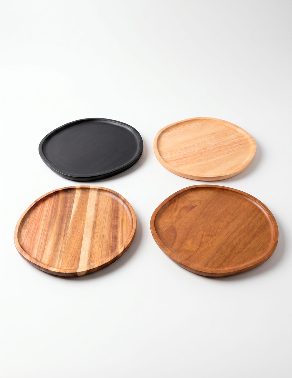 Set platos de madera 4 piezas 1