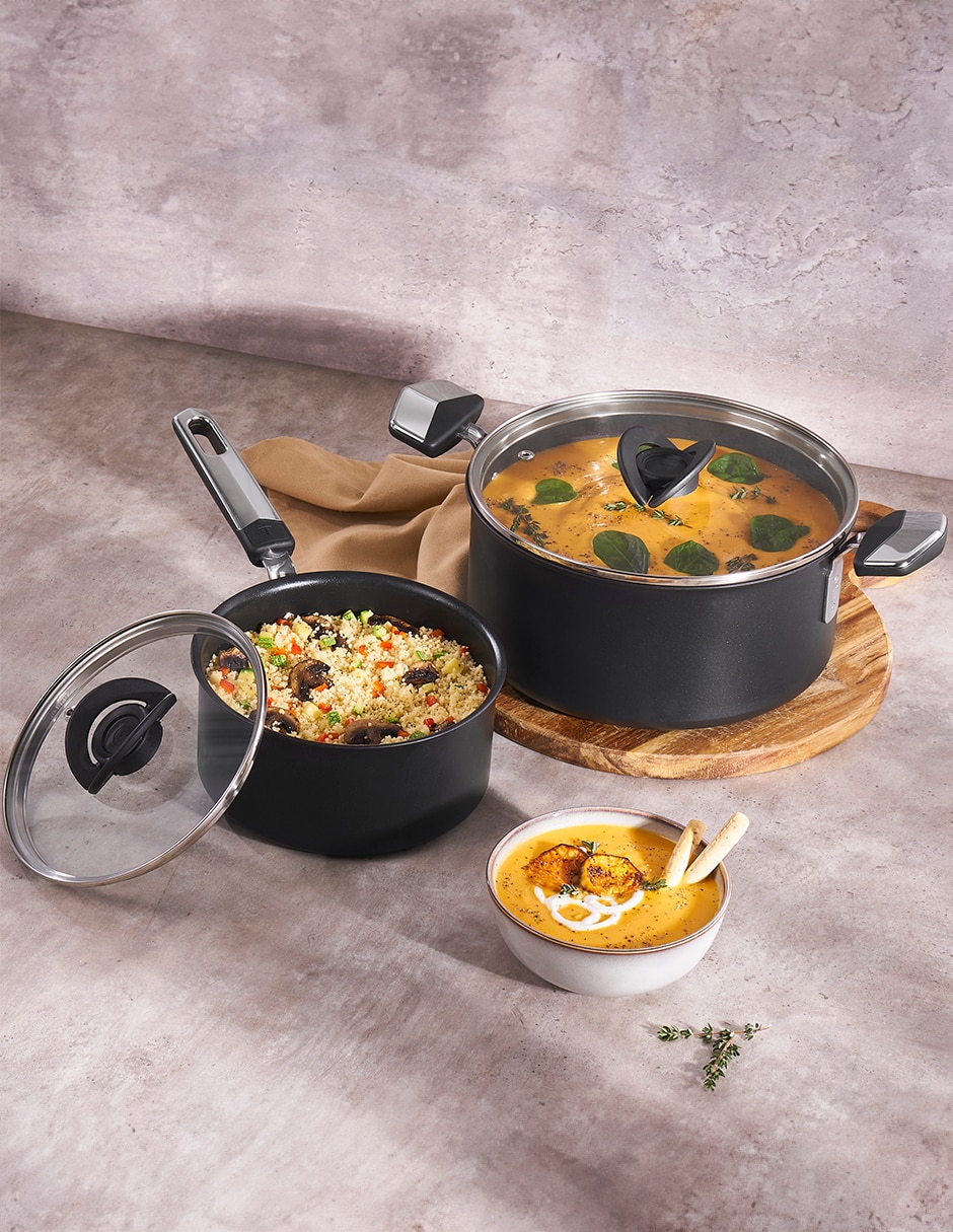 Batería de cocina antiadherente titanio de 10 piezas 2