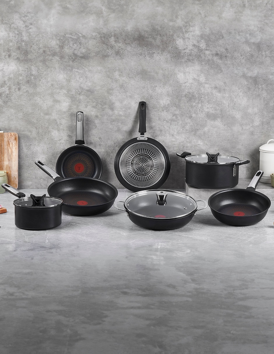 Batería de cocina antiadherente titanio de 10 piezas
