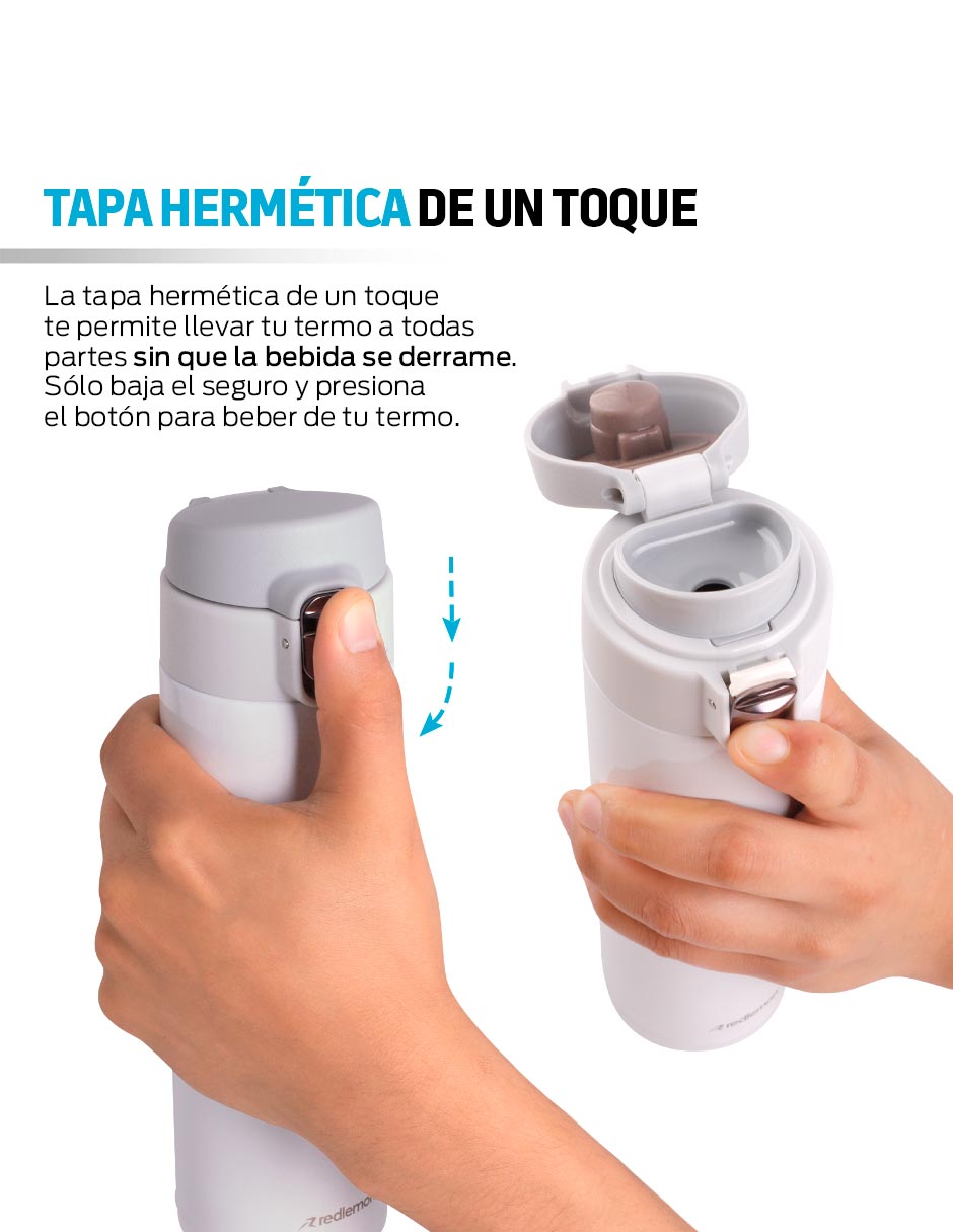 de Acero inoxidable Hermético con tapa Push pull 3