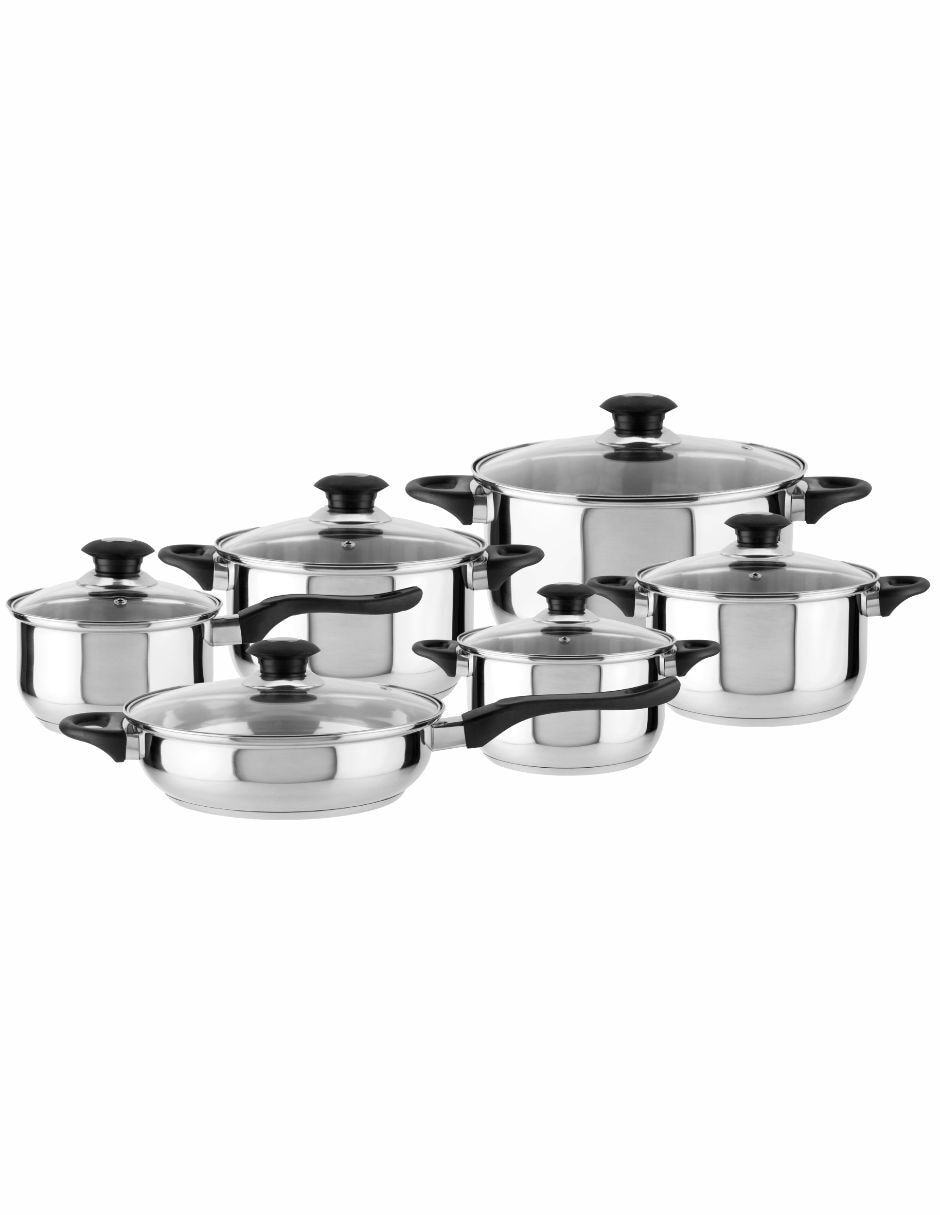Batería de cocina monterrey plus de acero inoxidable antiadherente sin antiadherente 12 piezas 3
