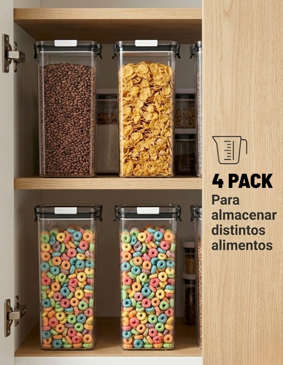Kit de contenedores de plástico 4 piezas