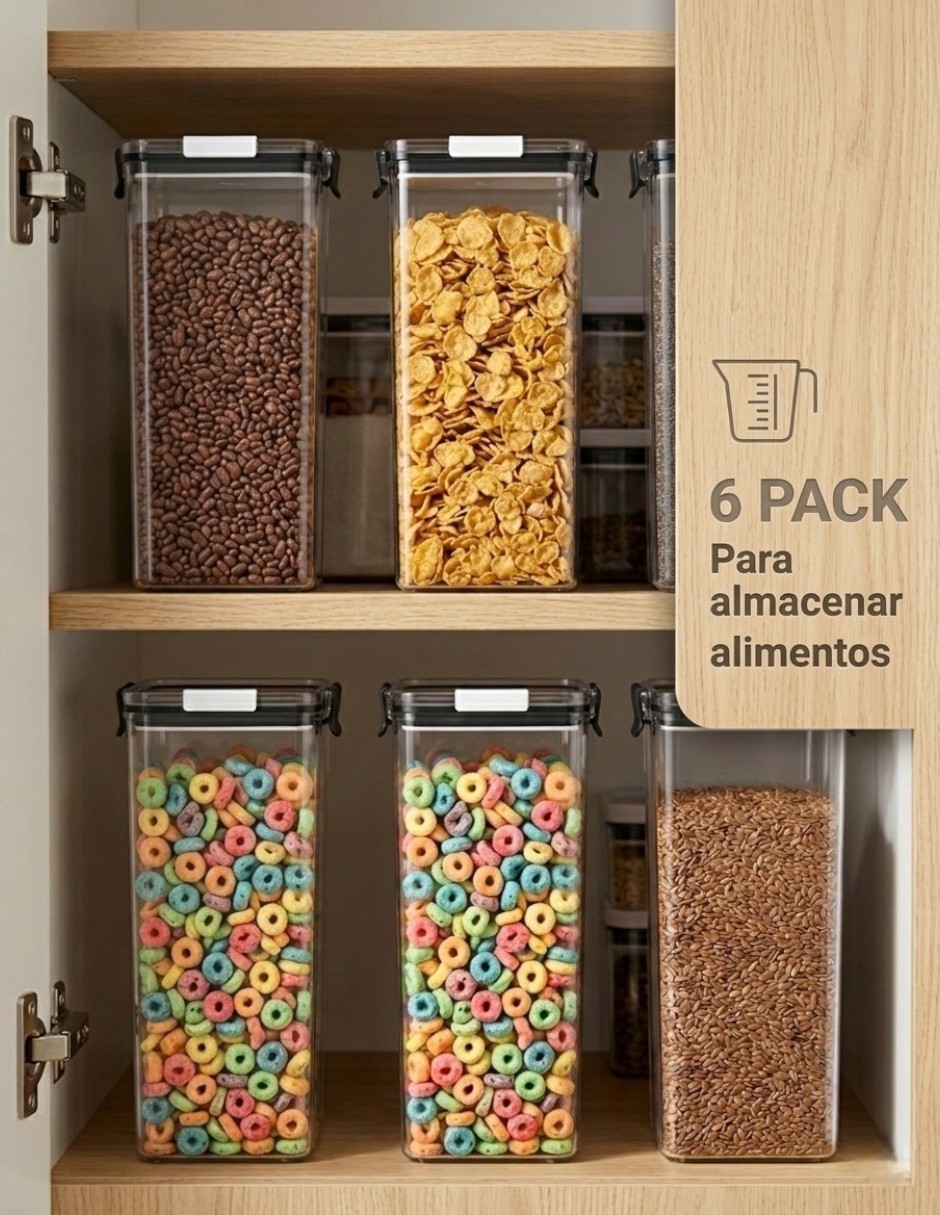 Kit de contenedores de plástico 6 piezas
