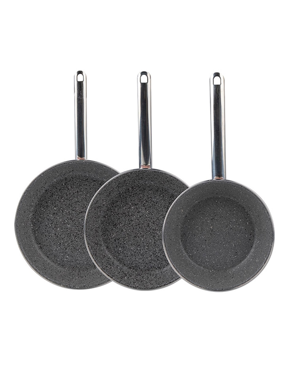 Set de sartenes Elegance de acero vitrificado 3 piezas 2