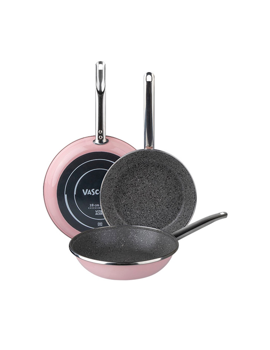 Set de sartenes Elegance de acero vitrificado 3 piezas 3