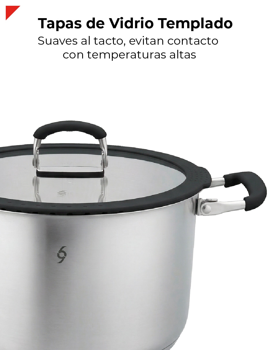 Batería de cocina bcps06ap de acero inoxidable antiadherente sin antiadherente 3 piezas 7