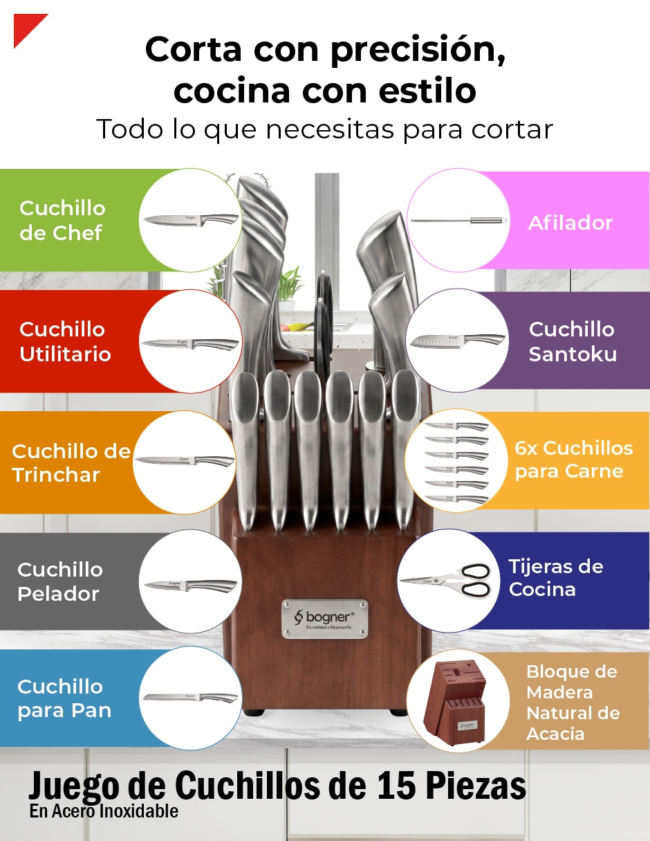 Bloque para cuchillos 15 piezas 6