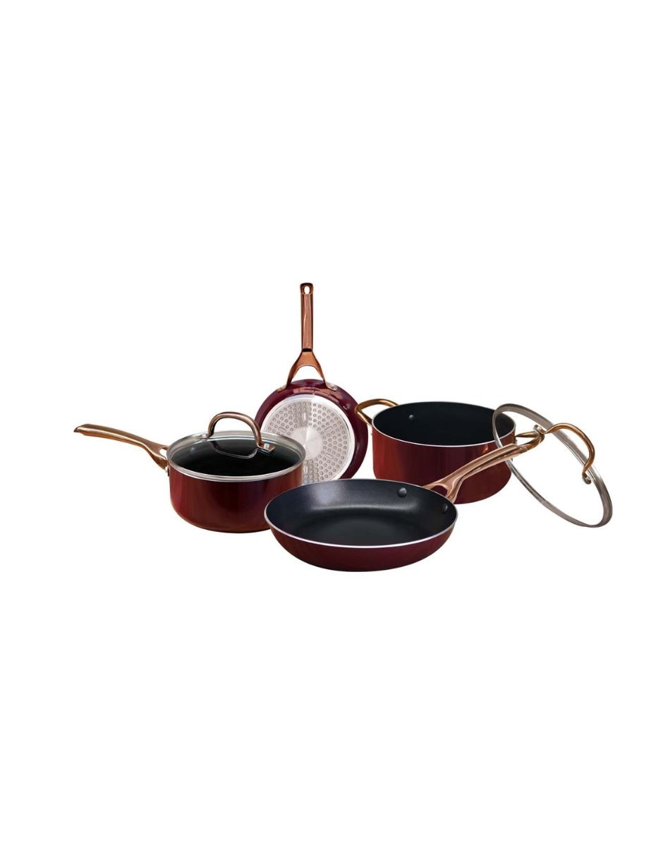 Batería de cocina 32200034 de aluminio y acero inoxidable antiadherente sin PFOA 6 piezas Batería de cocina 32200034 de aluminio y acero inoxidable antiadherente sin PFOA 6 piezas
