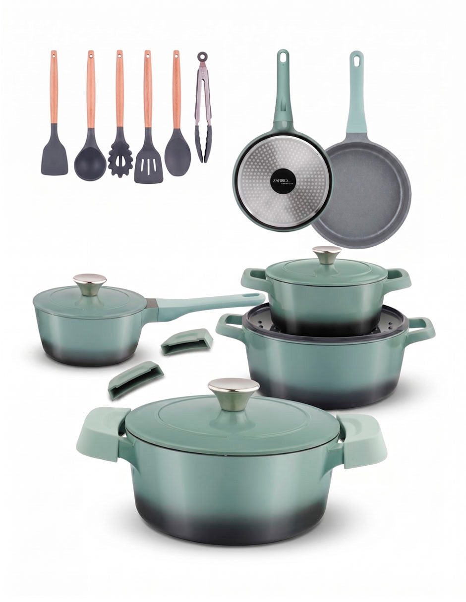 Batería de cocina C0627-00 de aluminio fundido antiadherente Cerámica 20 piezas