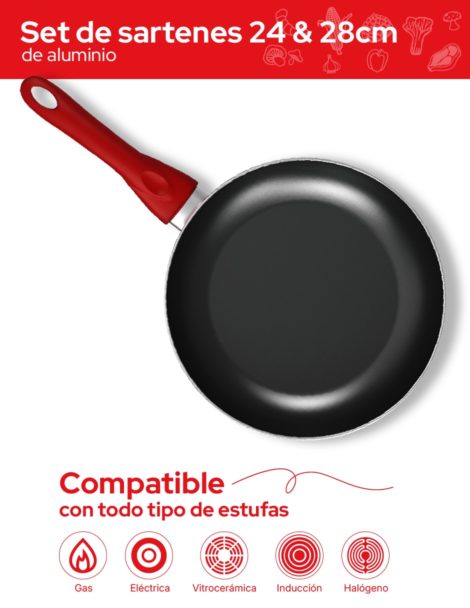 Sartén de aluminio 2 piezas