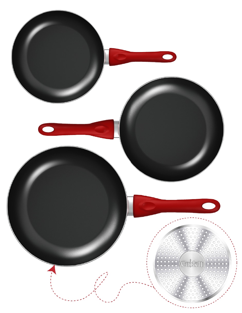 Sartén de aluminio 3 piezas Sartén de aluminio 3 piezas