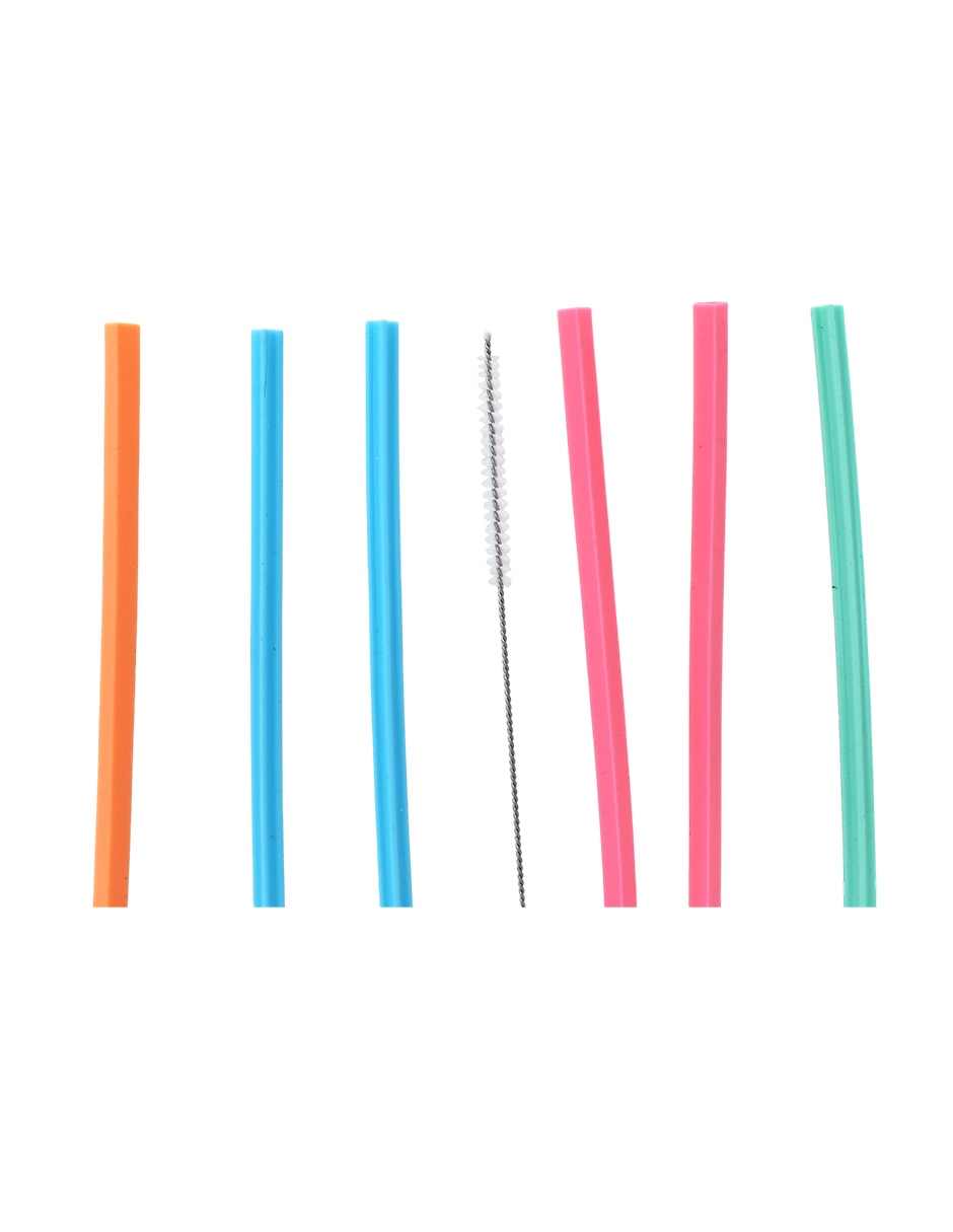 Set popote con limpiador con 6 piezas 1