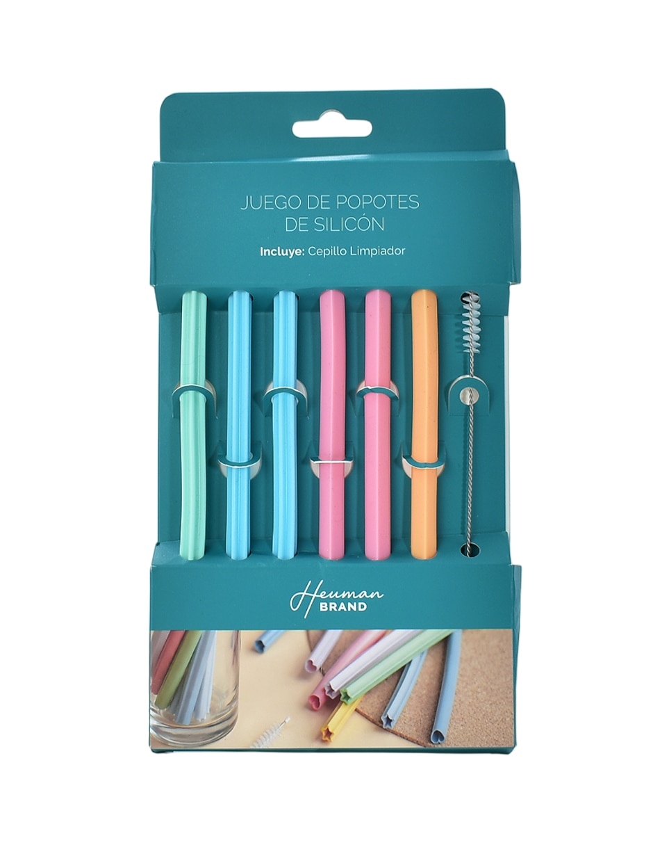 Set popote con limpiador con 6 piezas Set popote con limpiador con 6 piezas