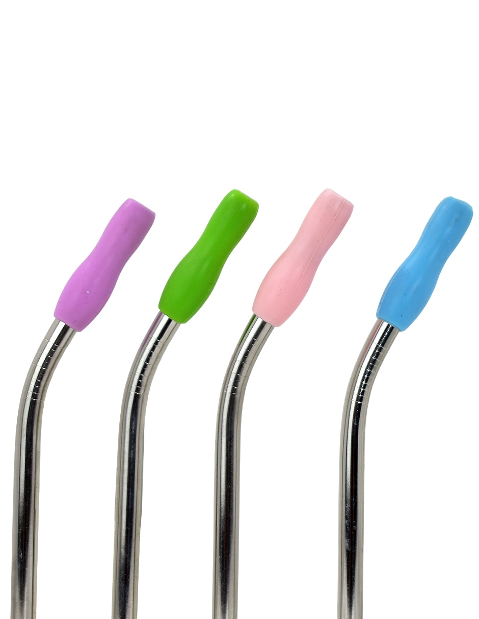 Set popote con limpiador de acero inoxidable con 4 piezas 5