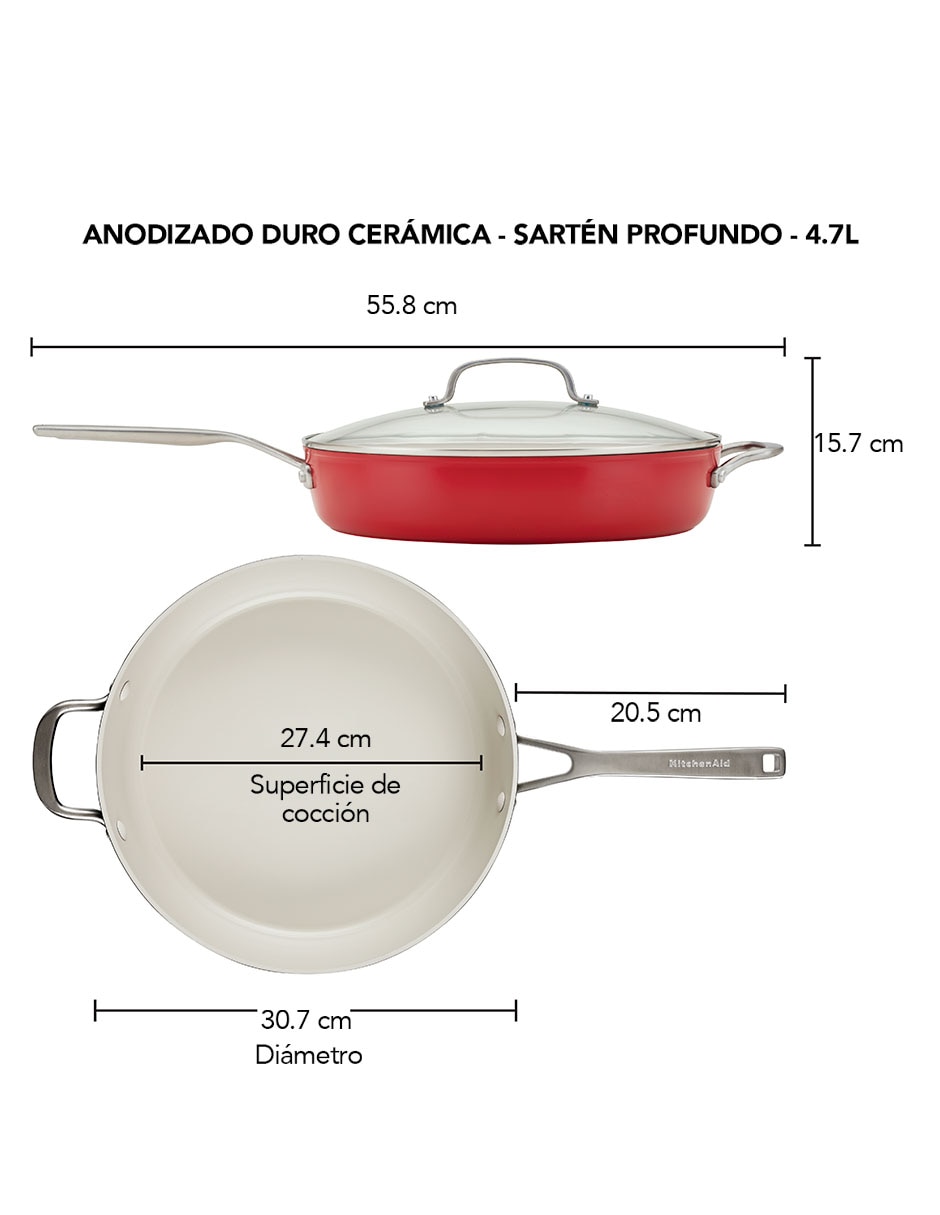 Sartén de aluminio anodizado 2 piezas 6