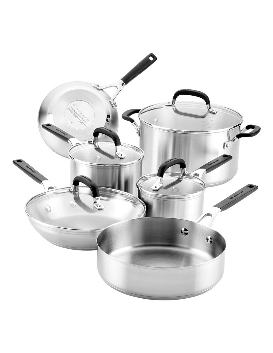 Batería de cocina de acero inoxidable antiadherente 10 piezas 1