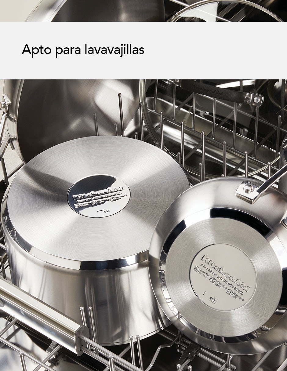 Batería de cocina de acero inoxidable antiadherente 10 piezas 8