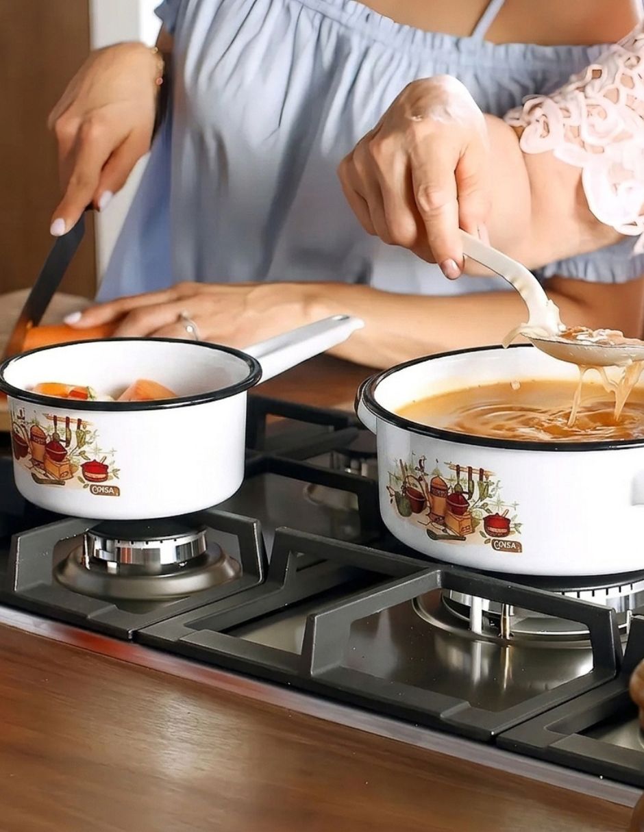 Batería de cocina 323902 de acero vitrificado 9 piezas