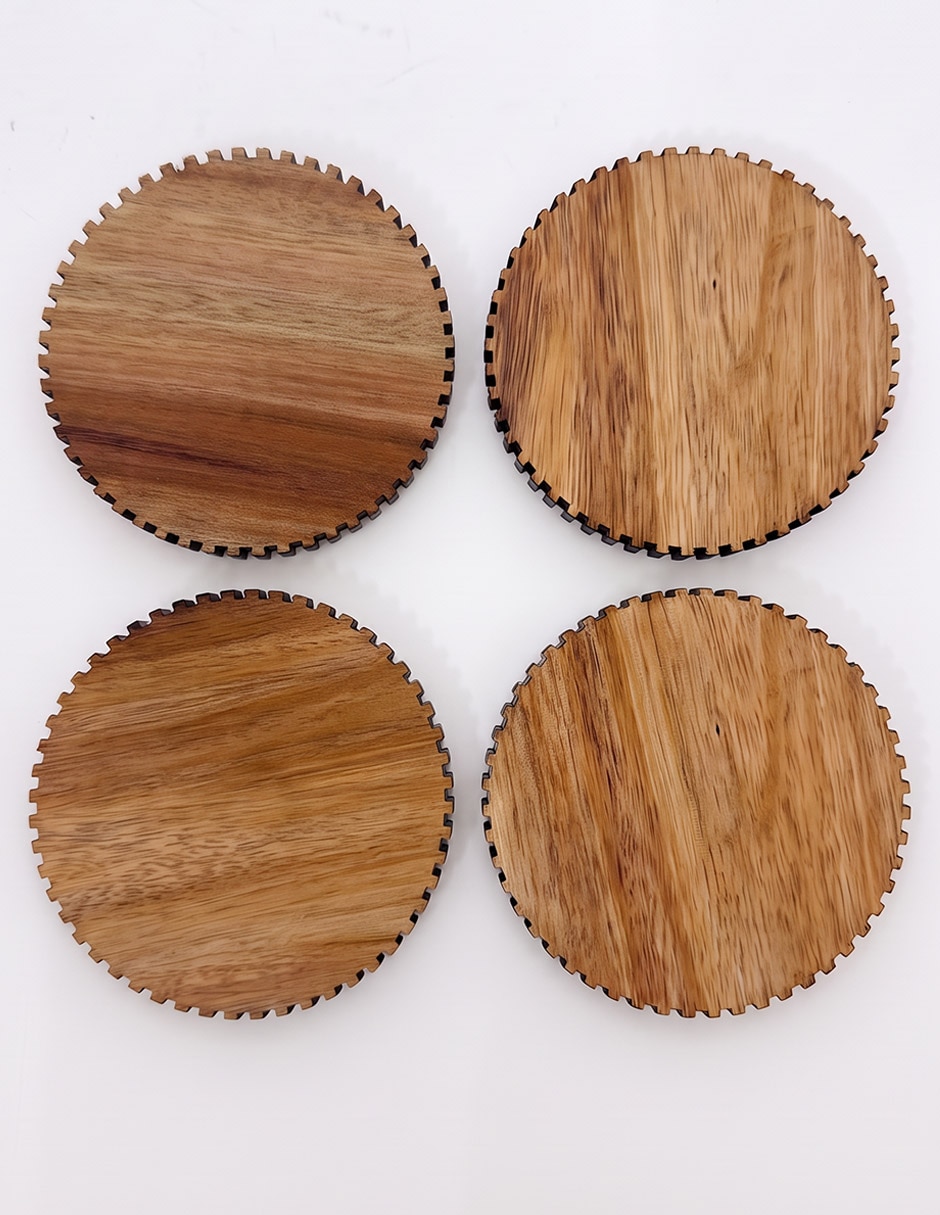 Set de portavasos Legan de madera 4 piezas 3