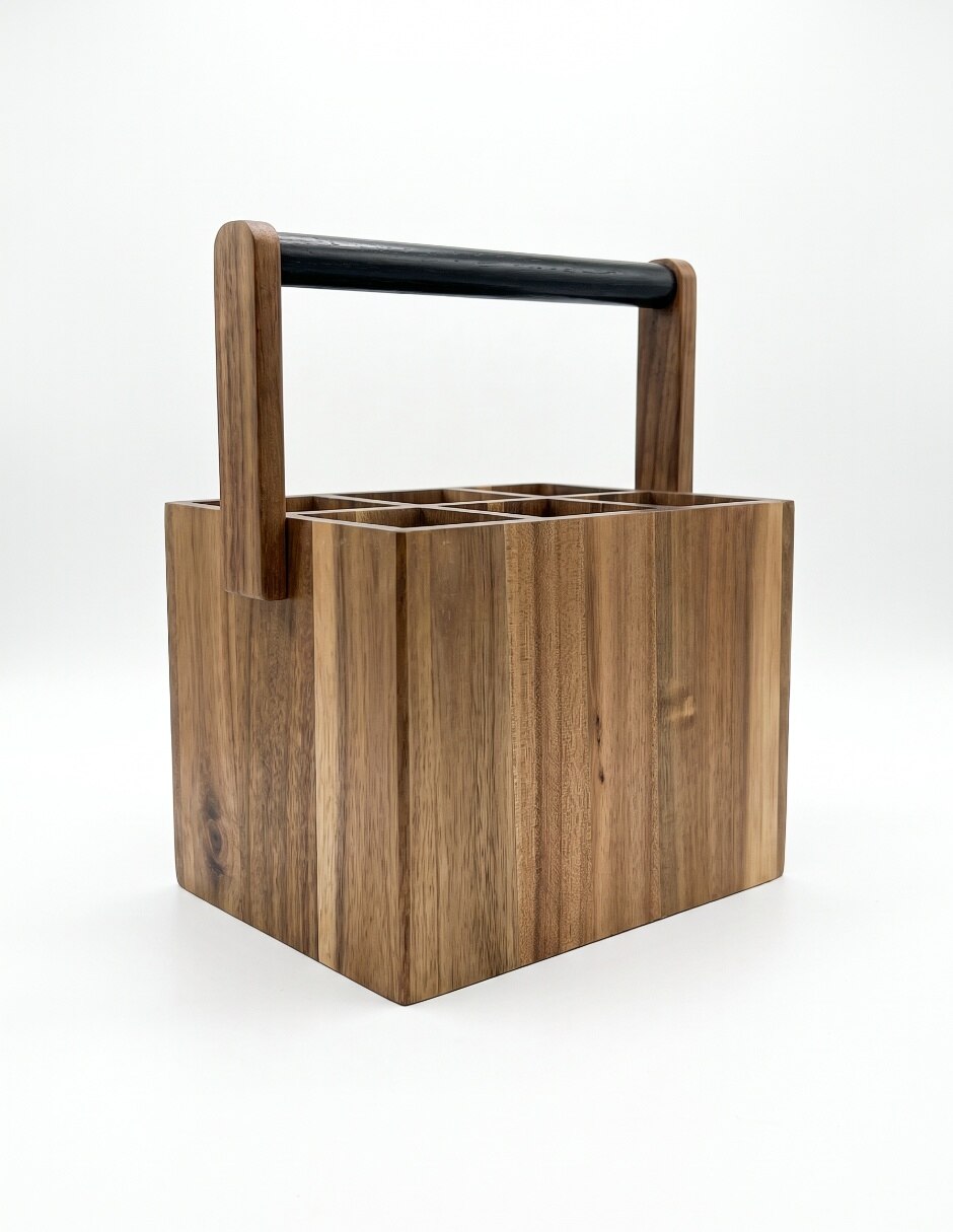 Porta cubiertos de madera 4