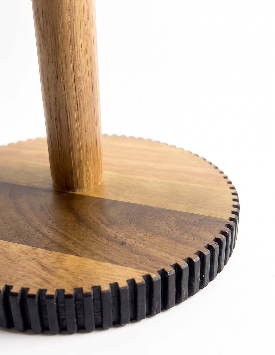 Portarrollos de madera acacia 1 rollo 2