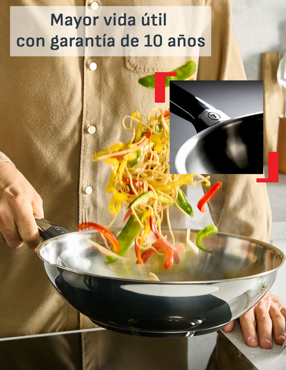 Sartén Wok Emotion de acero inoxidable 3