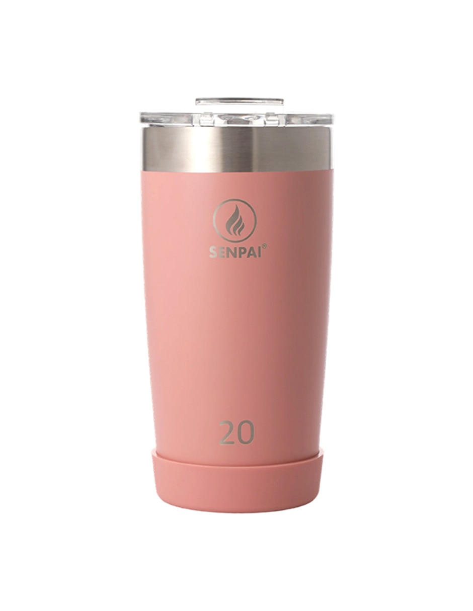 Termo doble pared de acero inoxidable senpai tumbler 20oz con tapa flip top