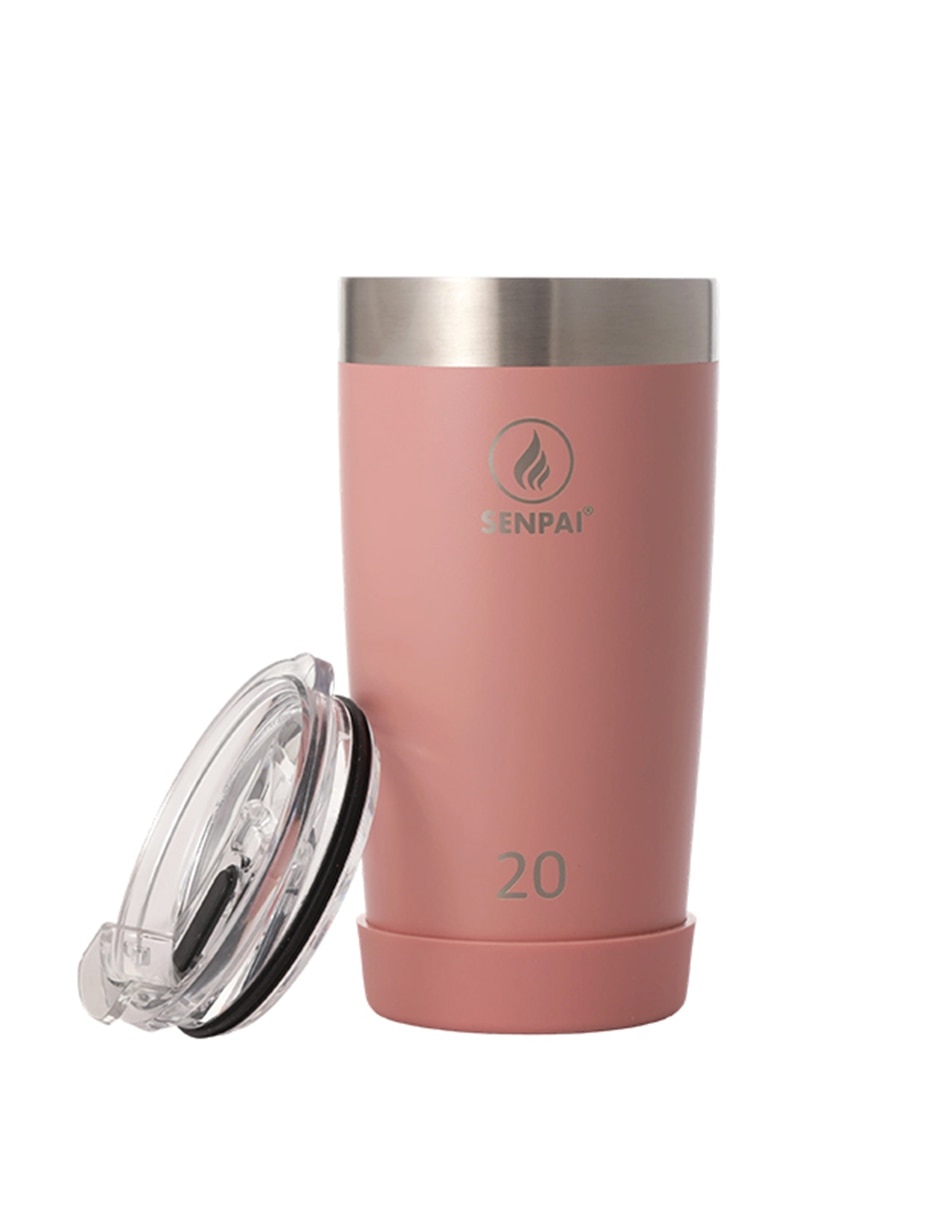 Termo doble pared de acero inoxidable senpai tumbler 20oz con tapa flip top 4