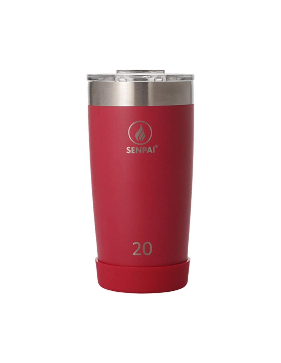 Termo doble pared de acero inoxidable senpai tumbler 20oz con tapa flip top Termo doble pared de acero inoxidable senpai tumbler 20oz con tapa flip top
