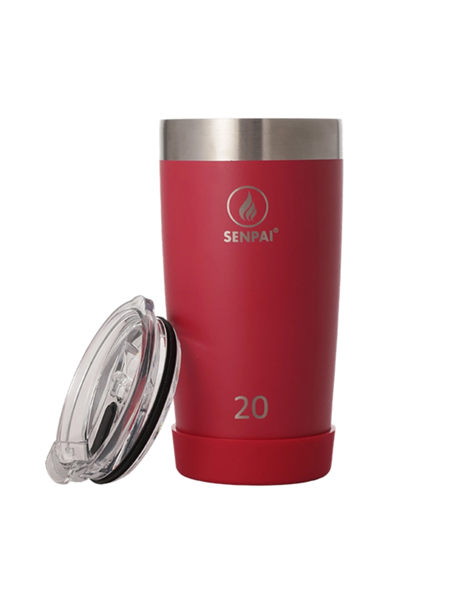 Termo doble pared de acero inoxidable senpai tumbler 20oz con tapa flip top 4