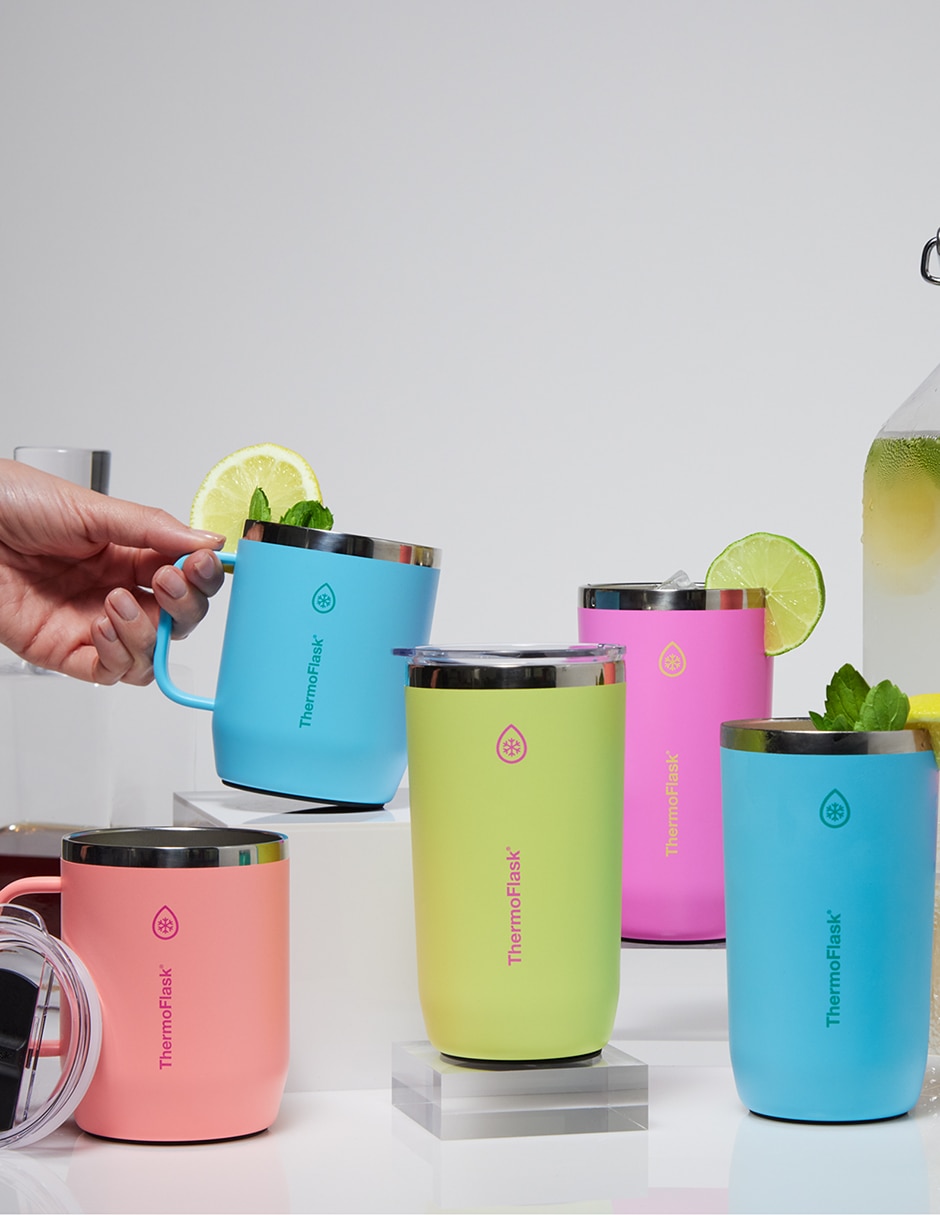 Termo doble pared coffee mug 12oz con tapa push pull 3