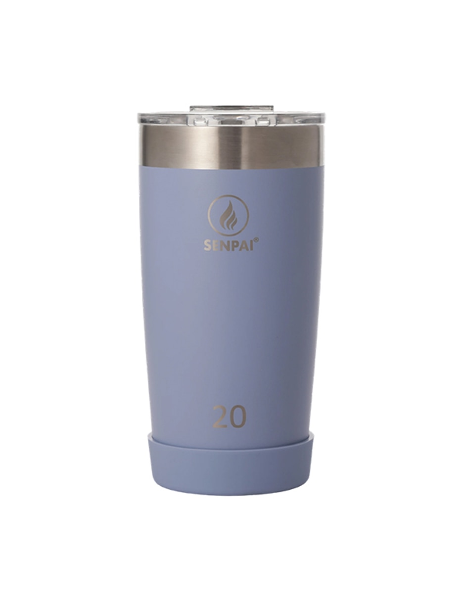 Termo doble pared tumbler 20oz con tapa flip top