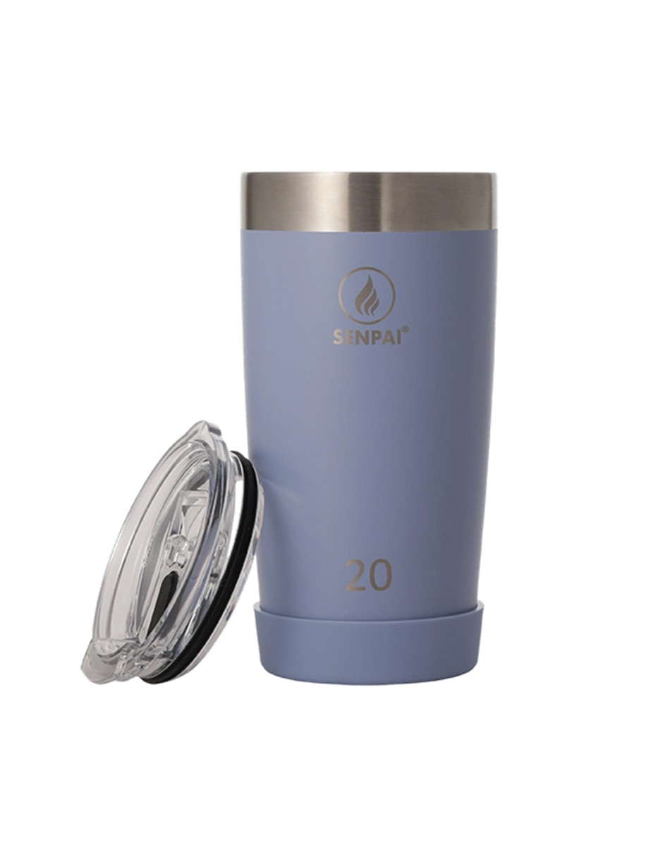 Termo doble pared tumbler 20oz con tapa flip top 4