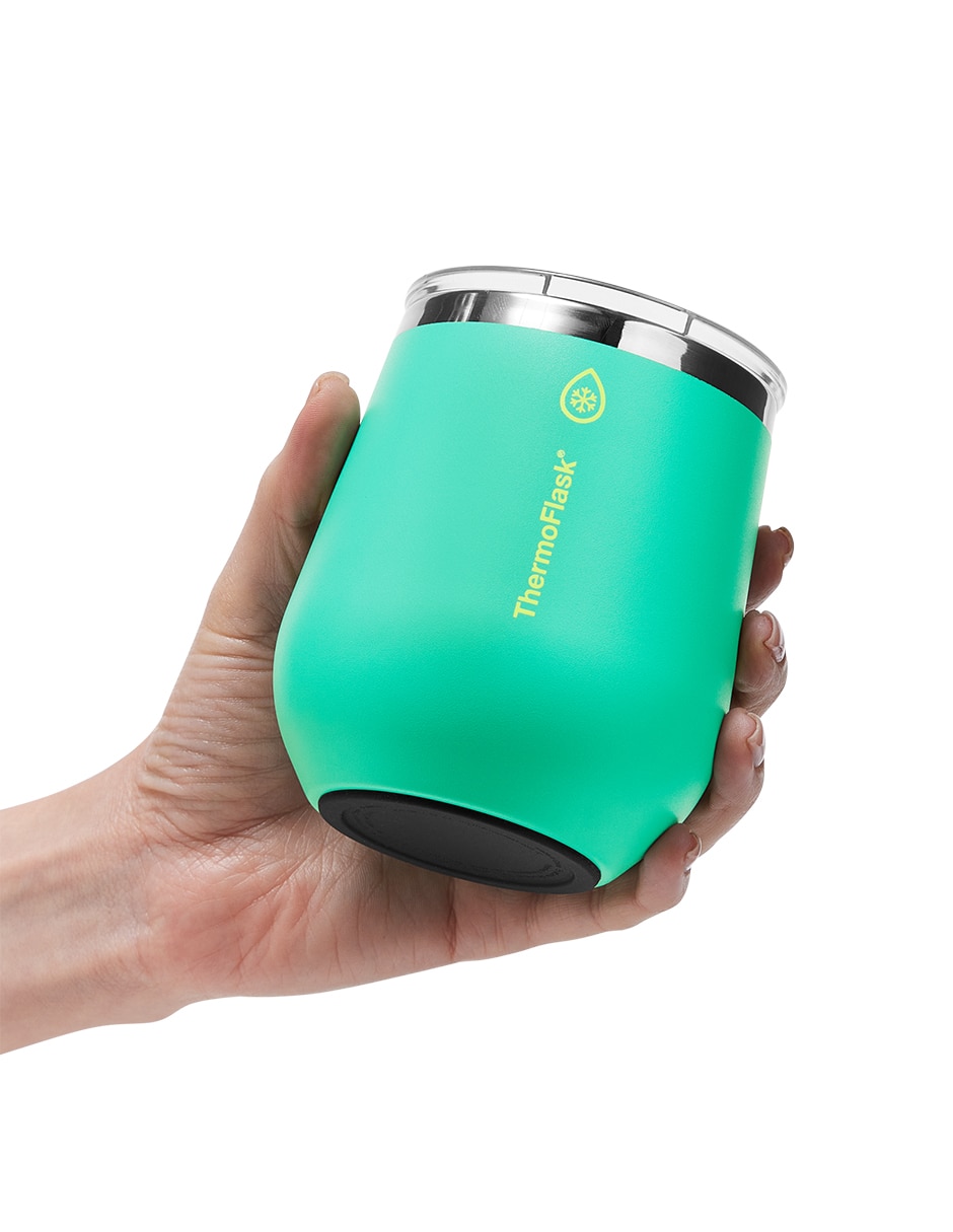 Termo doble pared wine tumbler 12oz con tapa push pull 6